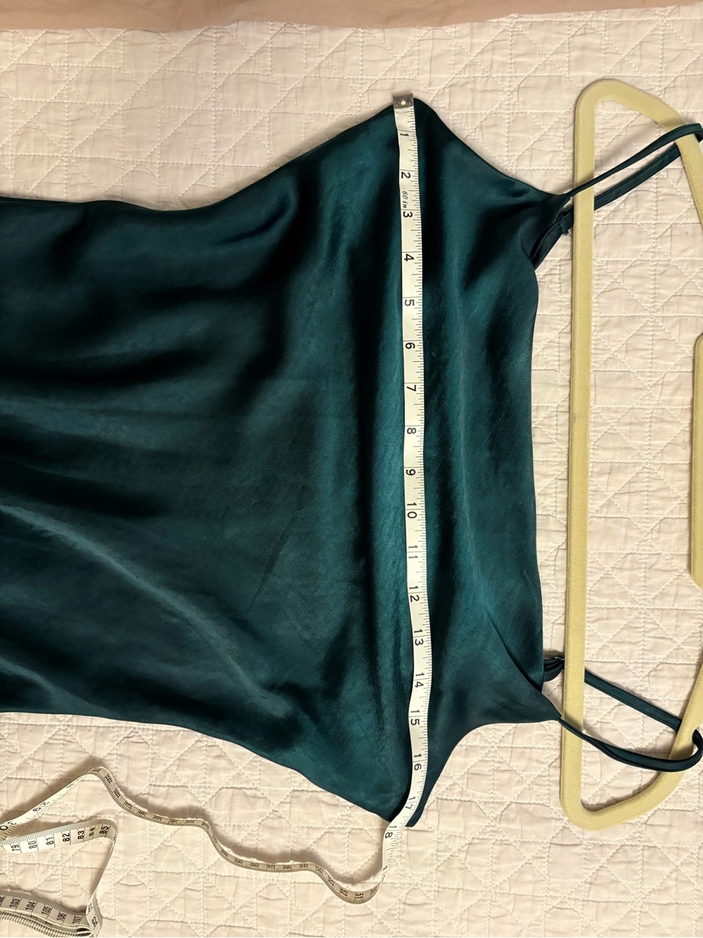 OAK + FORT Satin Slip Midi Dress in Emerald Green - Picture 7 of 7